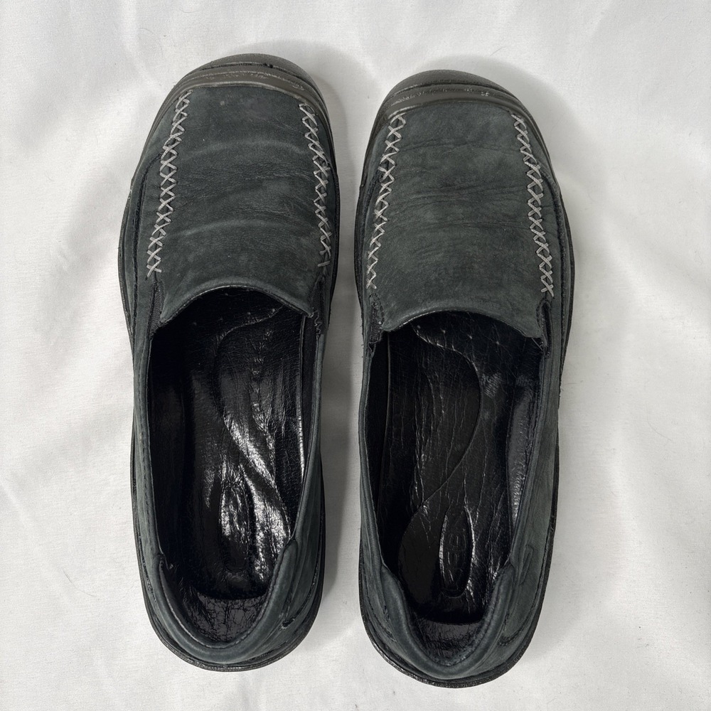 Keen Women's 8 Golden Ballerina Black Leather Slip On Loafers Stitched Moccasin - Picture 4 of 7